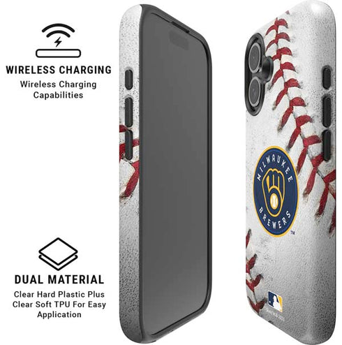 MLB Milwaukee Brewers Game Ball iPhone 16 Plus Magsafe Impact Case